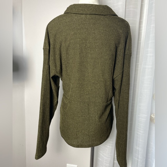 NWT Madewell Green Twist-Front Long-Sleeve Top Size Large - Picture 7 of 10